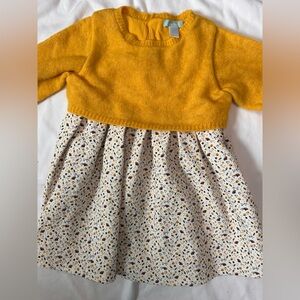 Sunny Yellow and White Floral Kids Dress